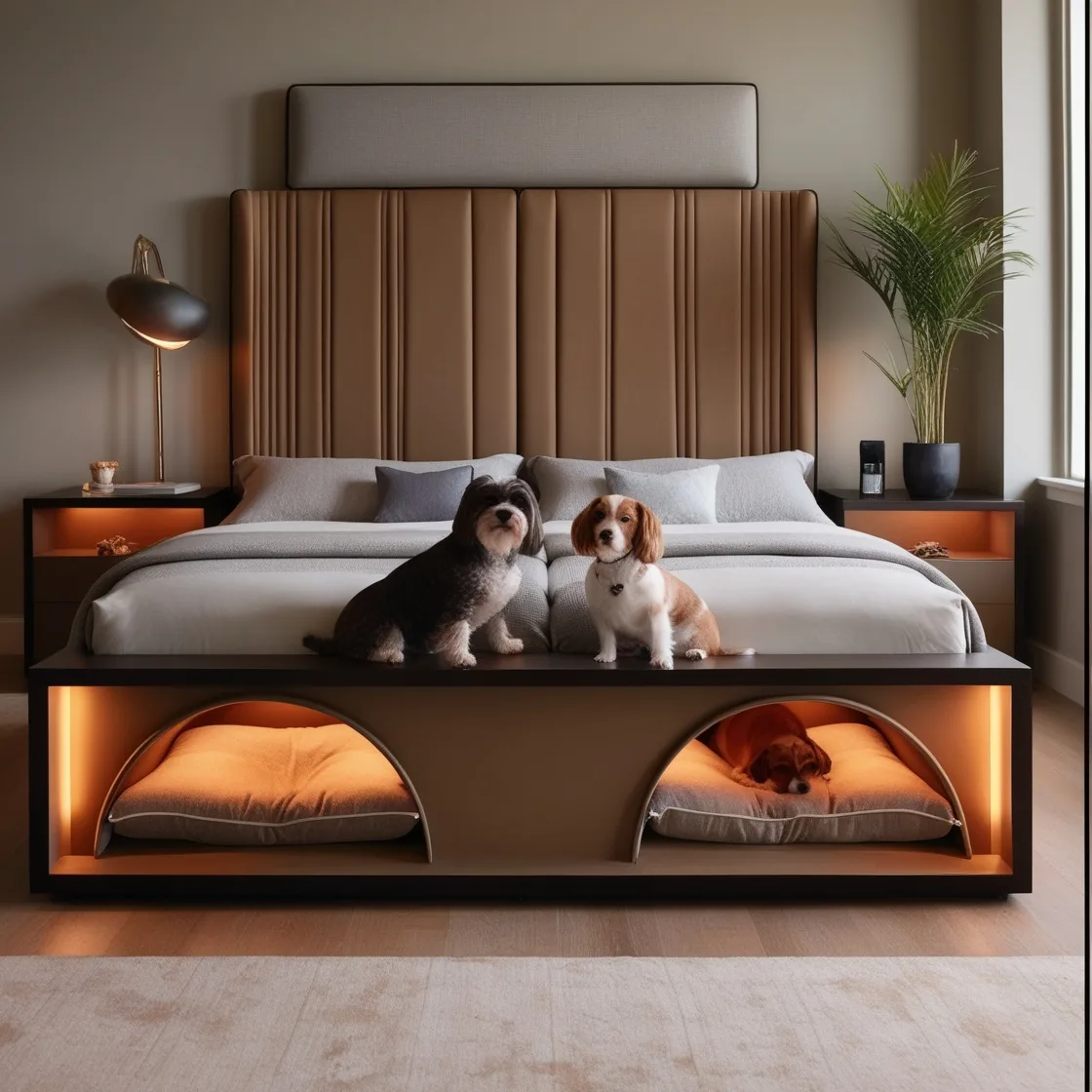 Sleep Together in Comfort: Beds with Built-In Dog Bed Pods for You and Your Furry Friend