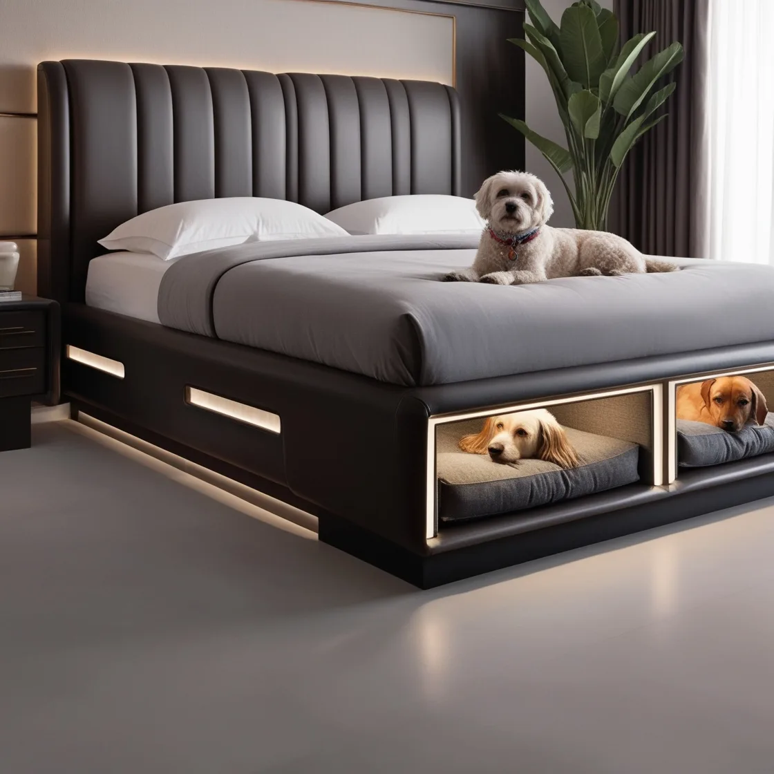 Sleep Together in Comfort: Beds with Built-In Dog Bed Pods for You and Your Furry Friend