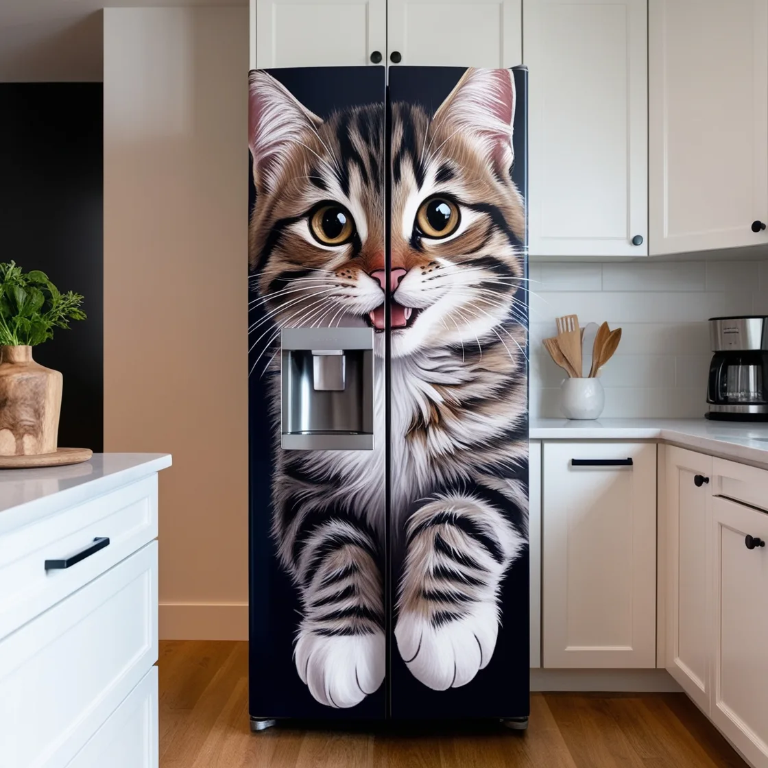 Cat-Inspired Fridge: The Purr-fect Blend of Functionality and Feline Charm