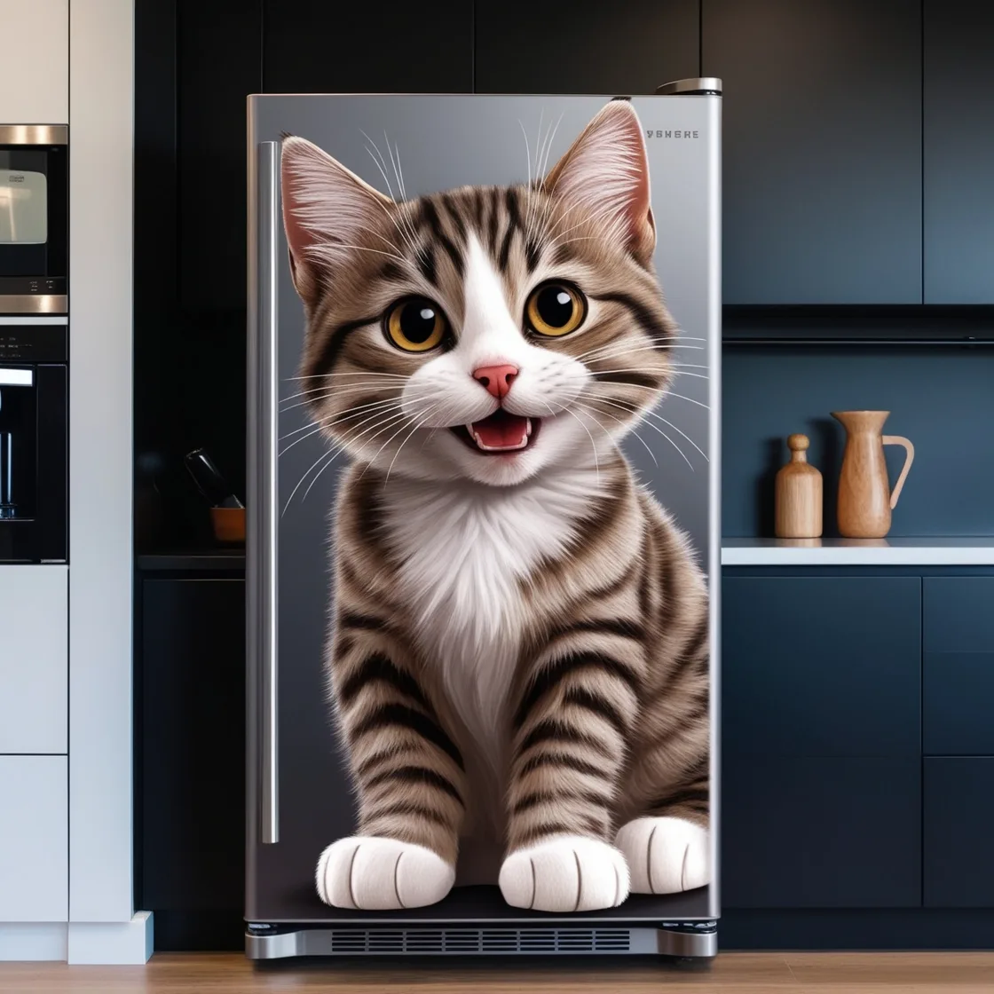 Cat-Inspired Fridge: The Purr-fect Blend of Functionality and Feline Charm