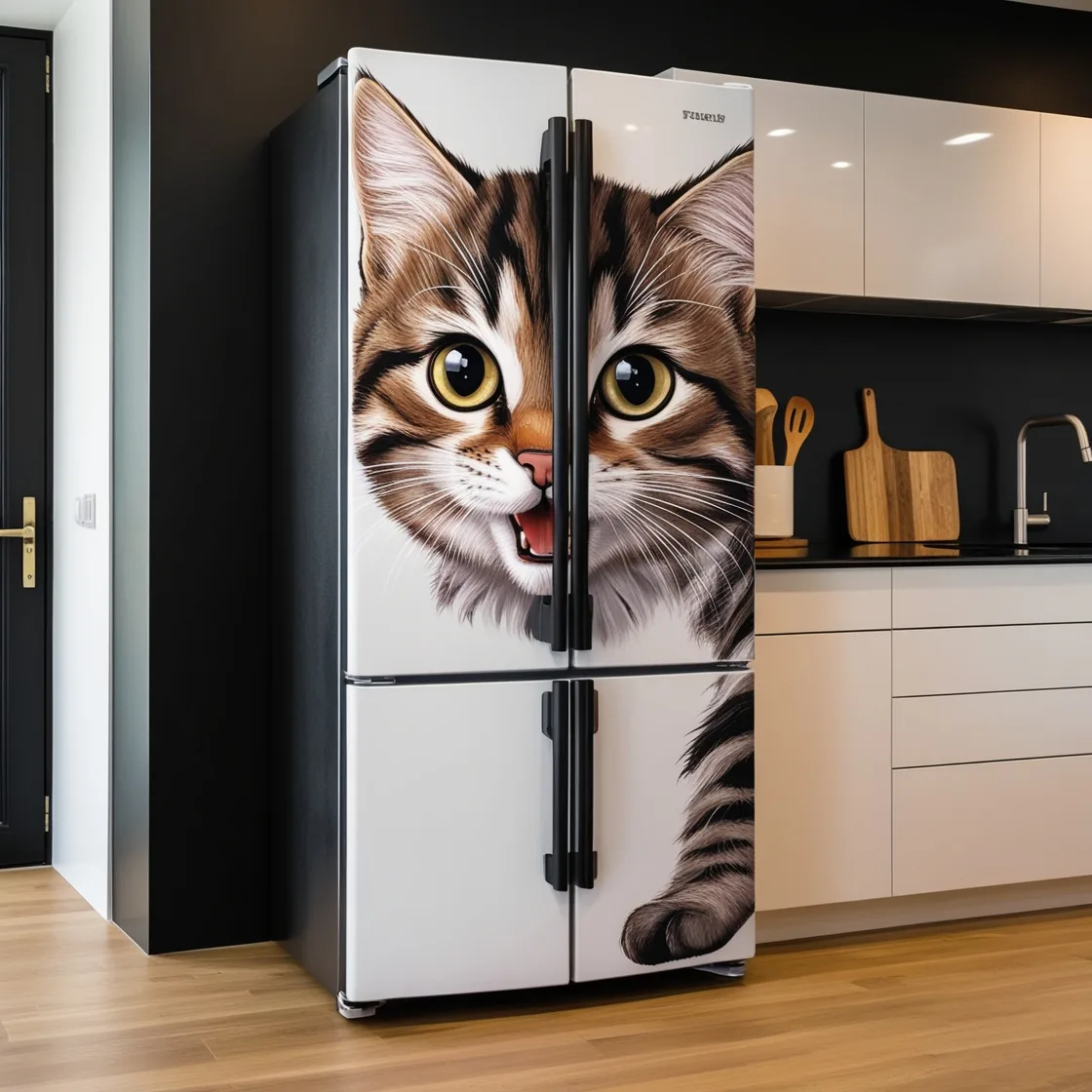 Cat-Inspired Fridge: The Purr-fect Blend of Functionality and Feline Charm