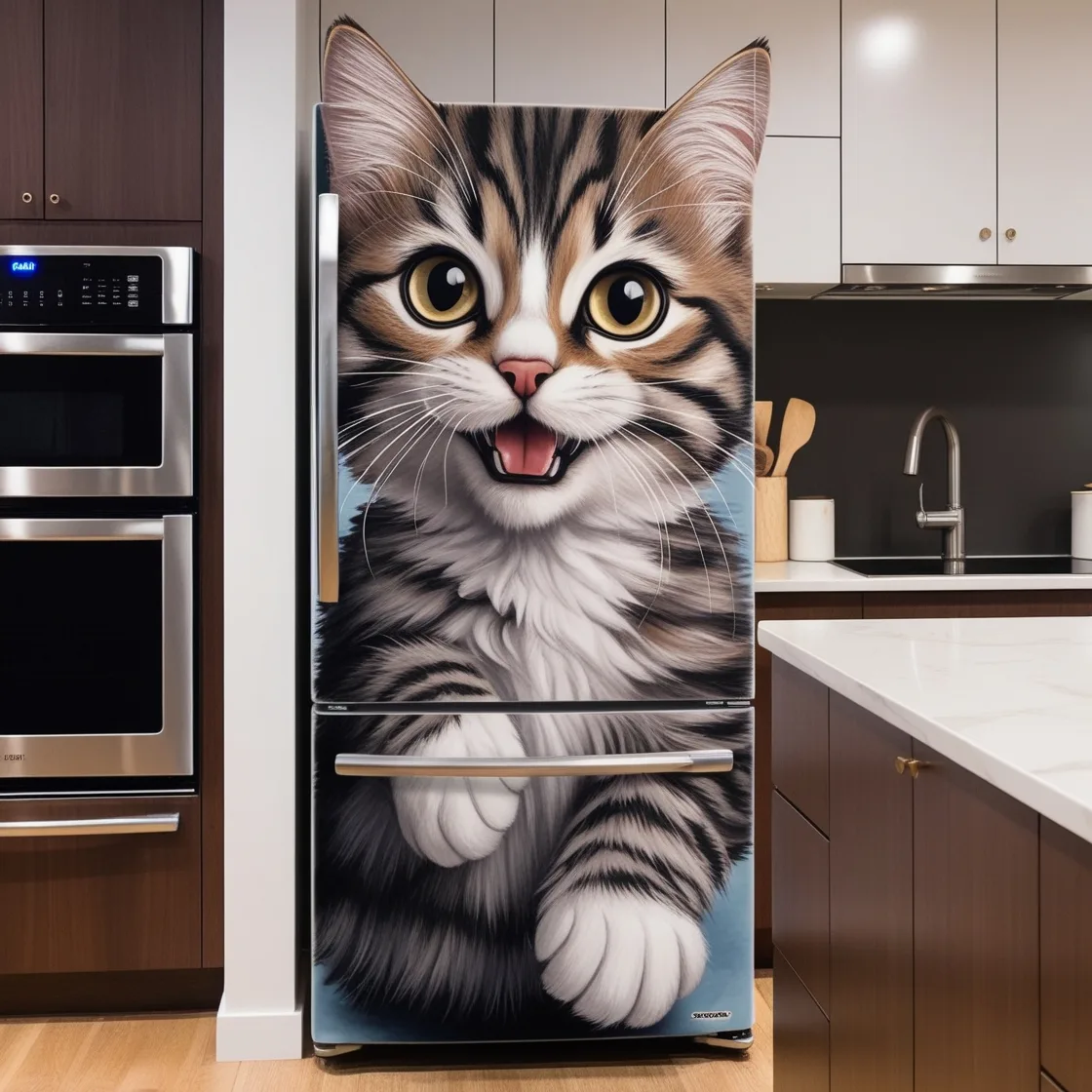 Cat-Inspired Fridge: The Purr-fect Blend of Functionality and Feline Charm