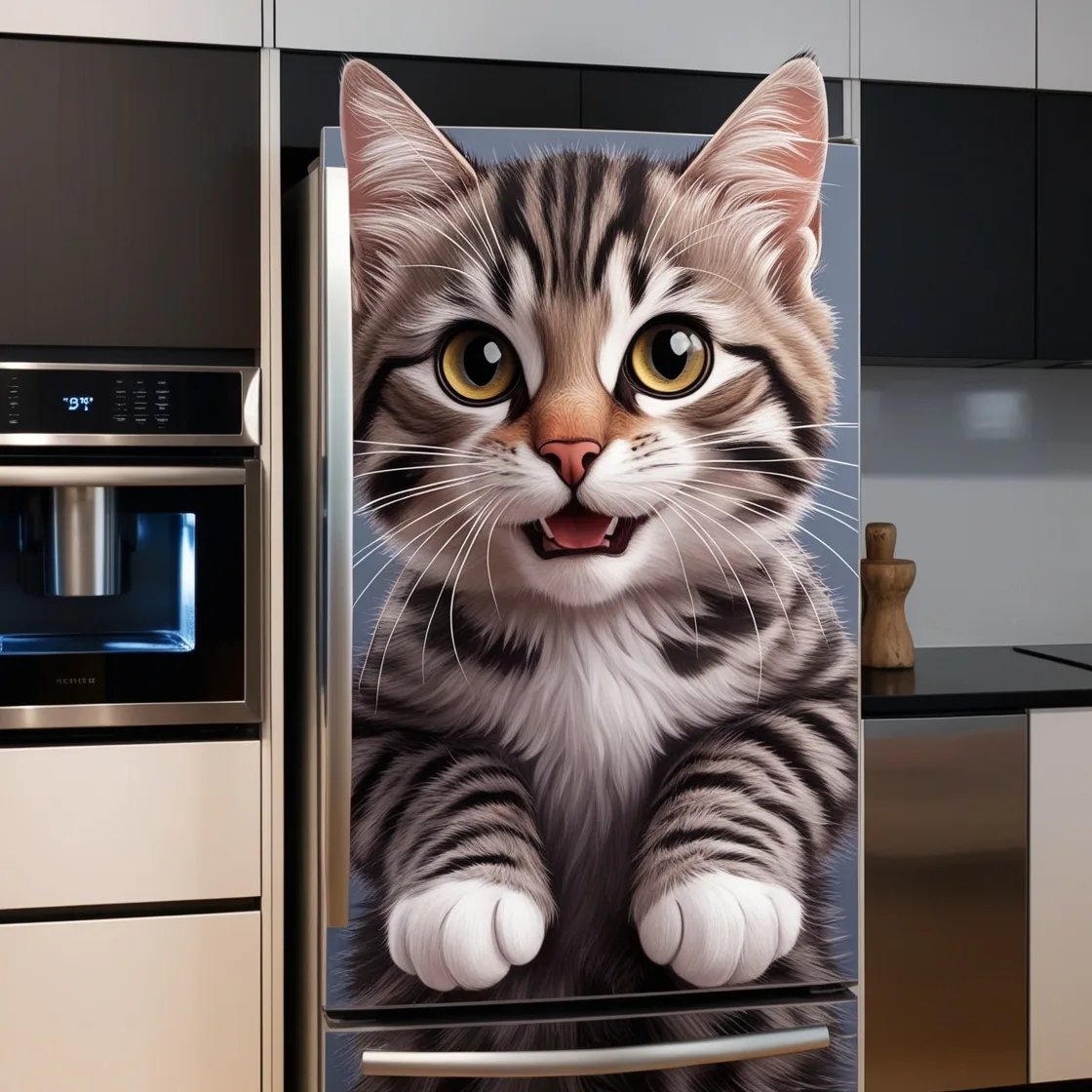 Cat-Inspired Fridge: The Purr-fect Blend of Functionality and Feline Charm