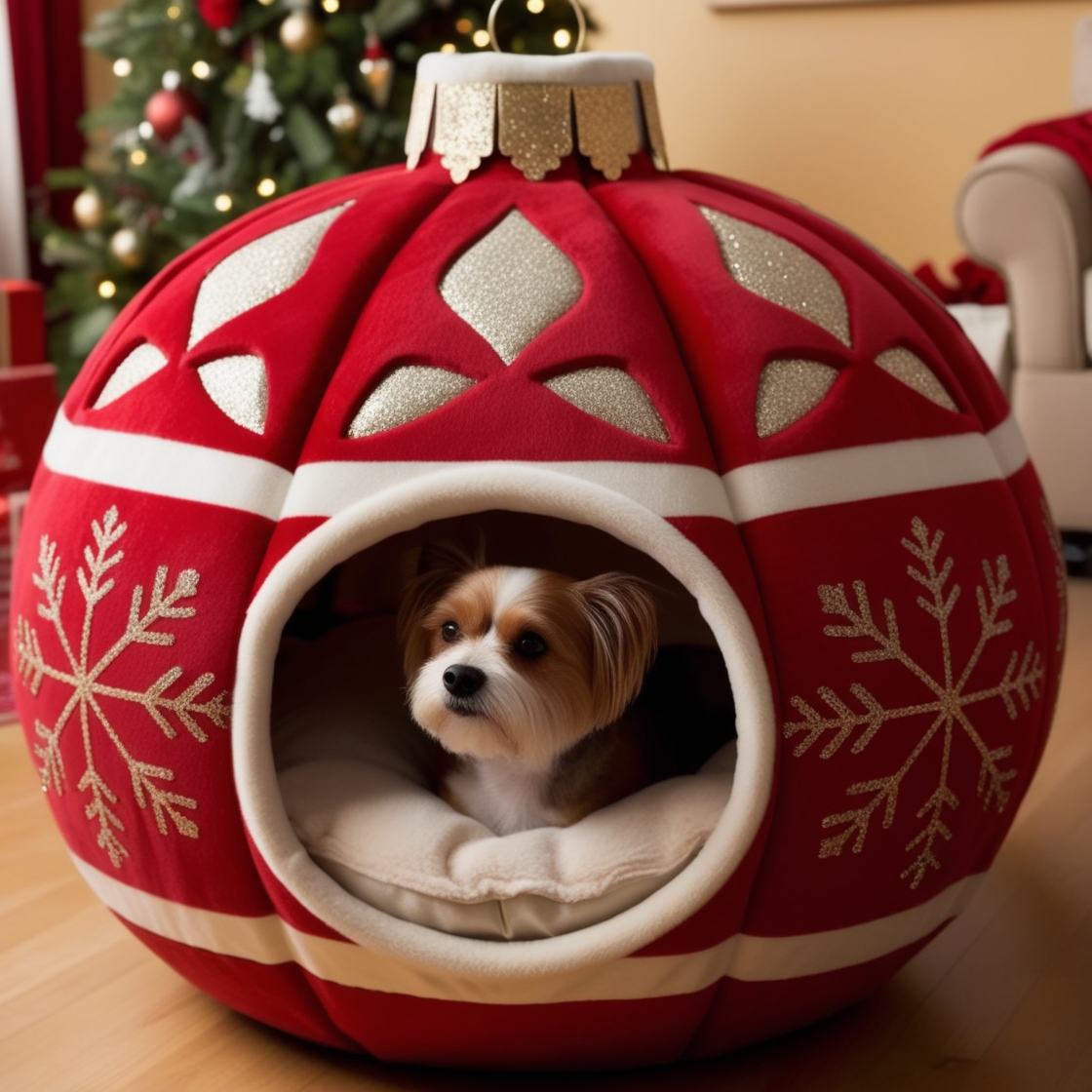 Celebrate the Holidays in Style: Cozy Christmas Bauble Pet Beds for Your Furry Friends