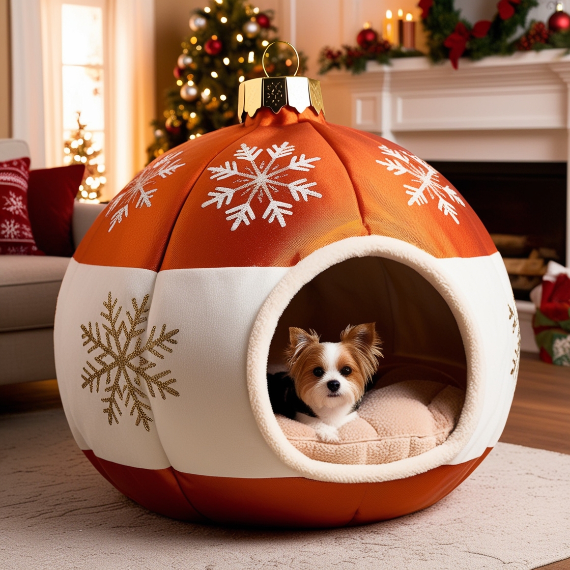 Celebrate the Holidays in Style: Cozy Christmas Bauble Pet Beds for Your Furry Friends