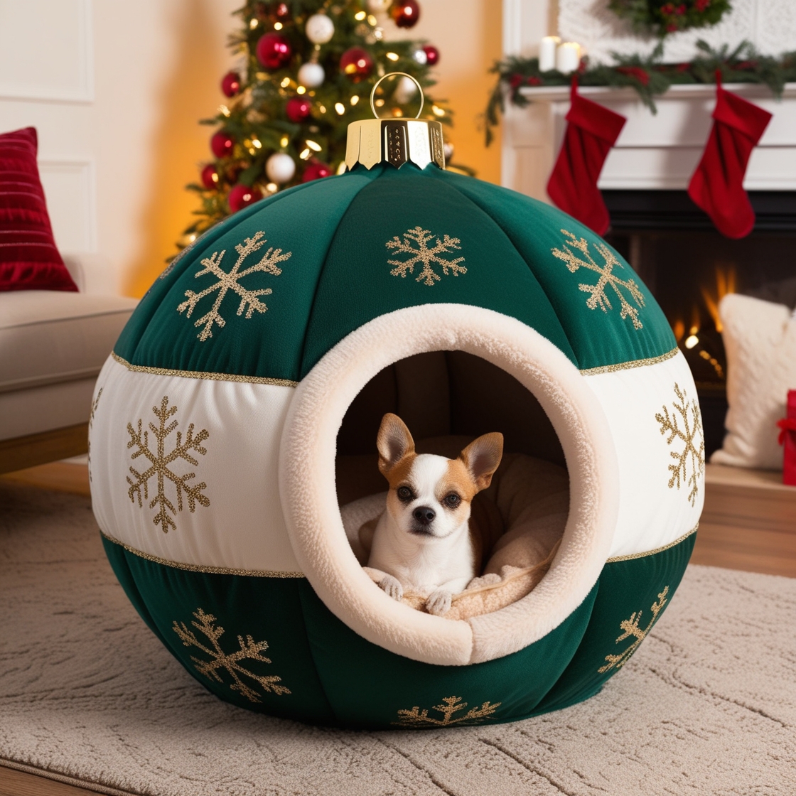 Celebrate the Holidays in Style: Cozy Christmas Bauble Pet Beds for Your Furry Friends