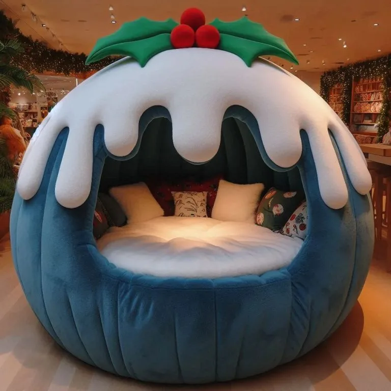 Indulge in Festive Comfort: Relax in a Giant Christmas Pudding Lounger