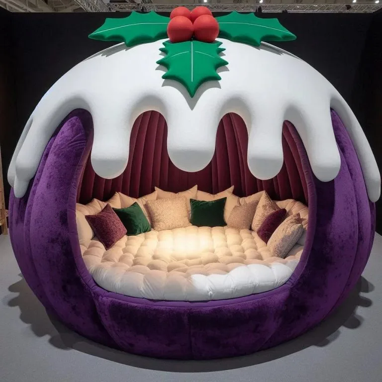 Indulge in Festive Comfort: Relax in a Giant Christmas Pudding Lounger