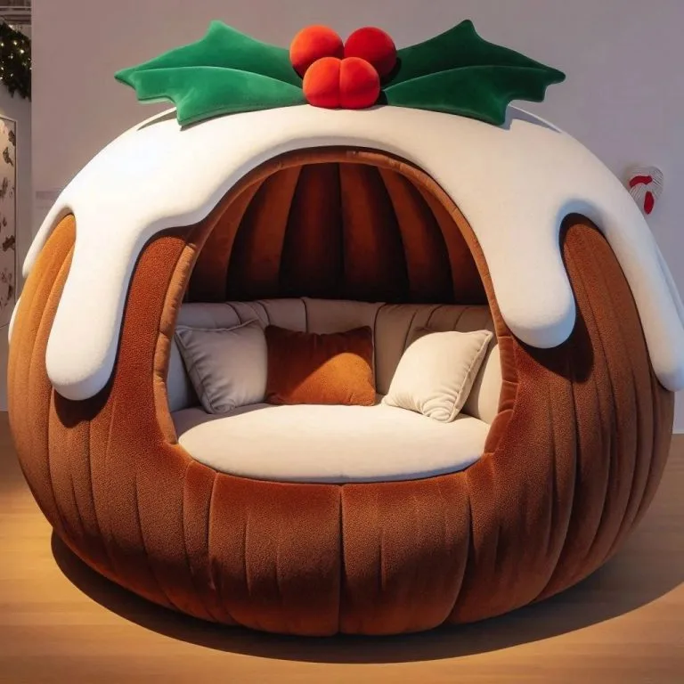 Indulge in Festive Comfort: Relax in a Giant Christmas Pudding Lounger