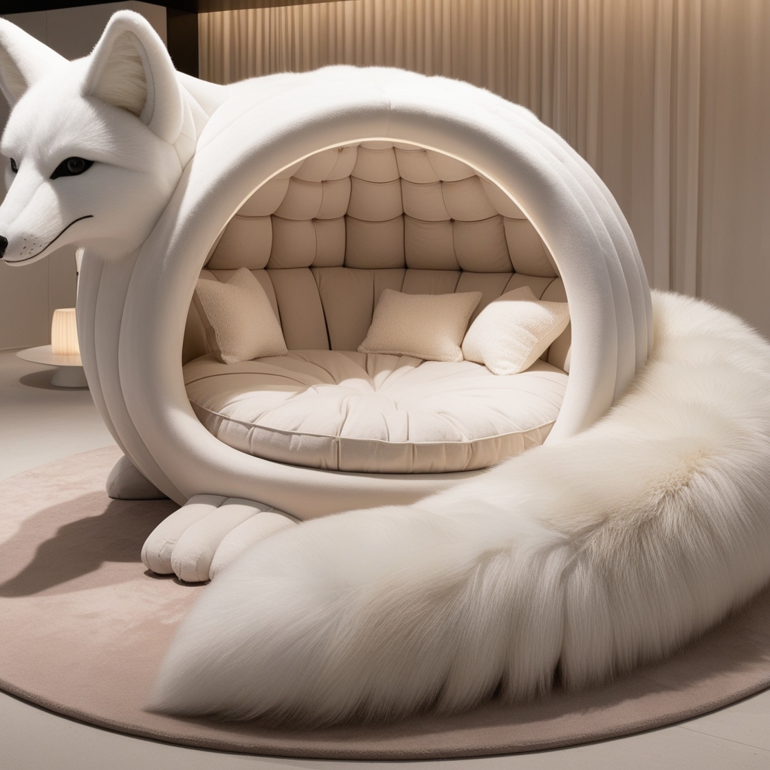 Embrace the Wilderness: Relax in the Giant Wolf Lounging Pod for Ultimate Comfort