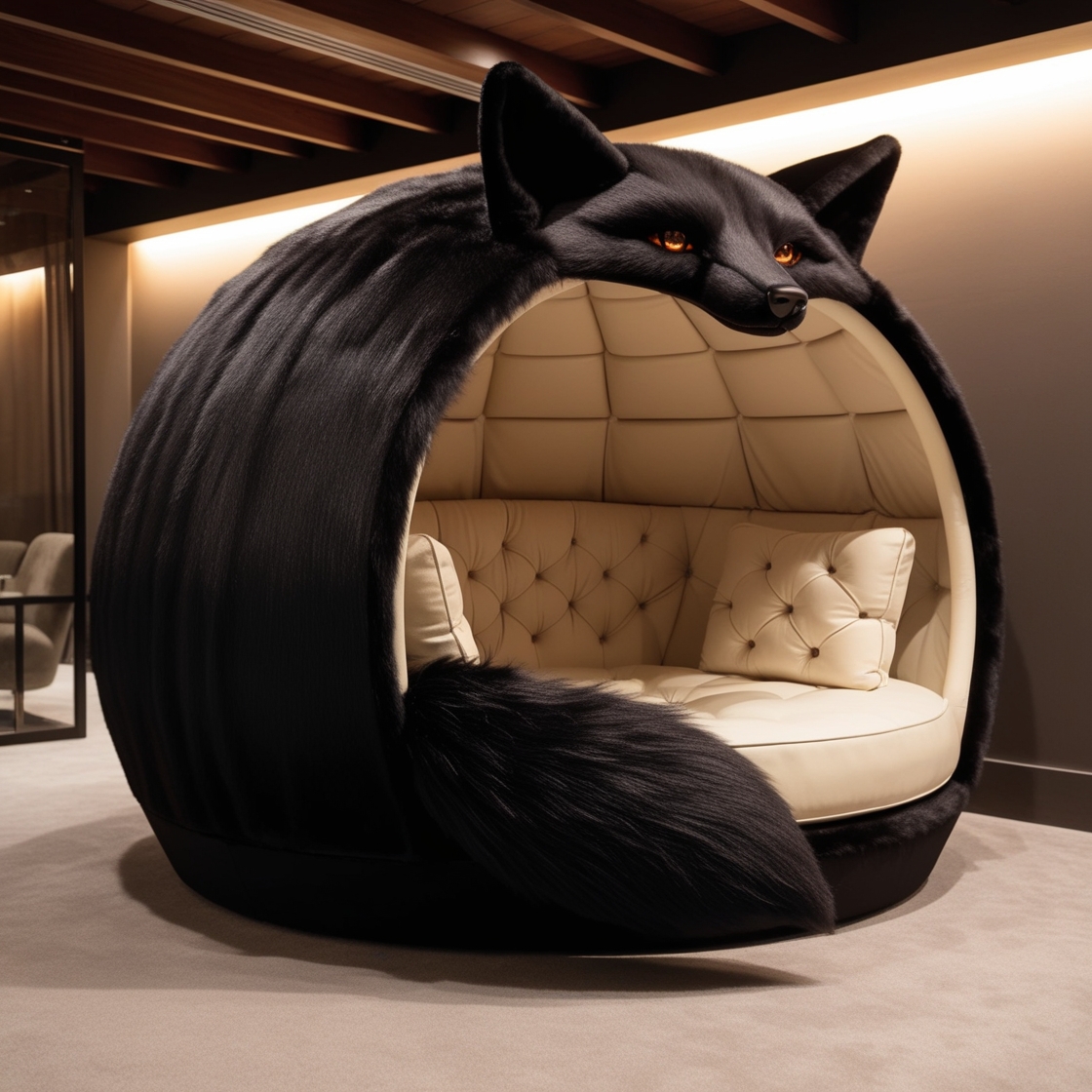 Embrace the Wilderness: Relax in the Giant Wolf Lounging Pod for Ultimate Comfort