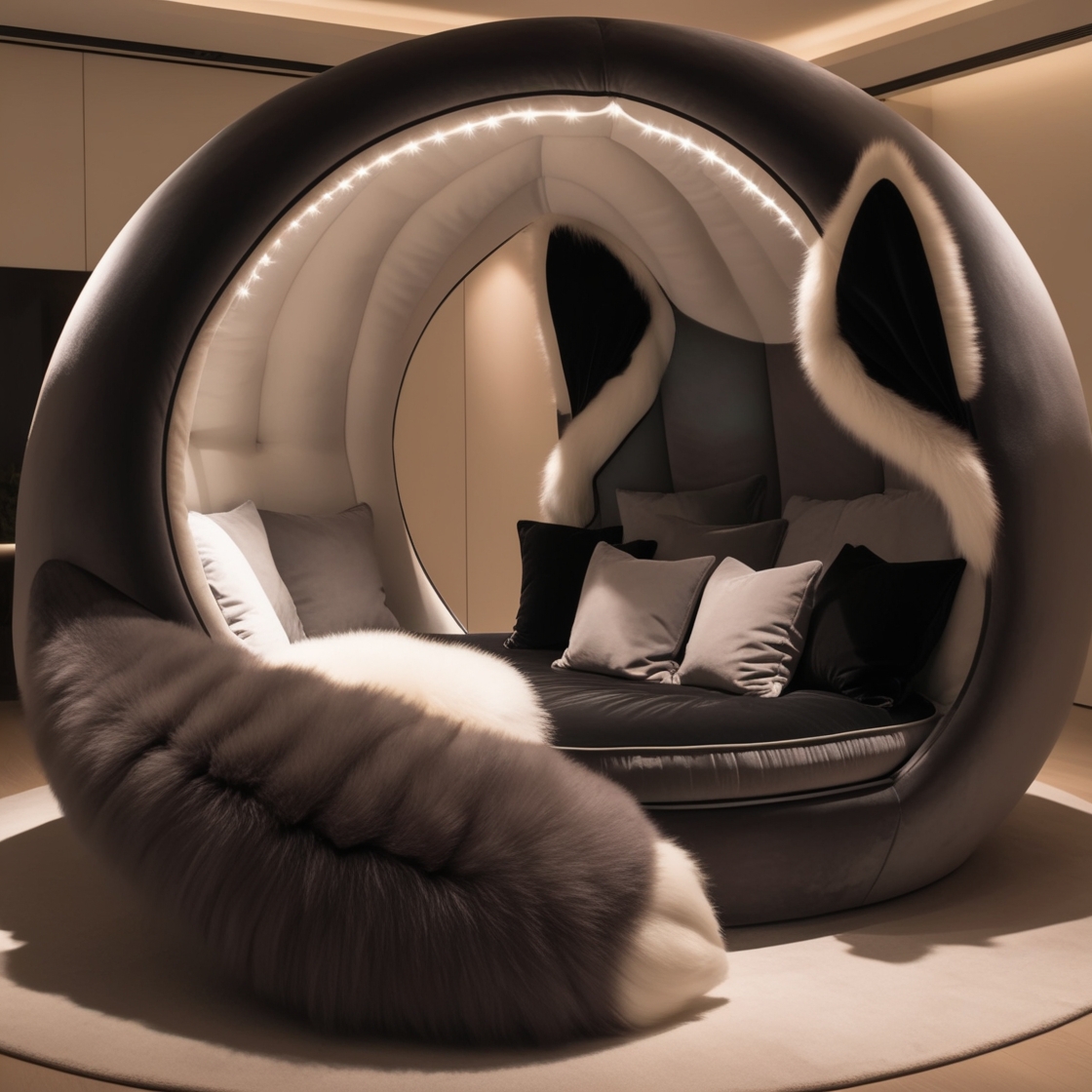 Embrace the Wilderness: Relax in the Giant Wolf Lounging Pod for Ultimate Comfort