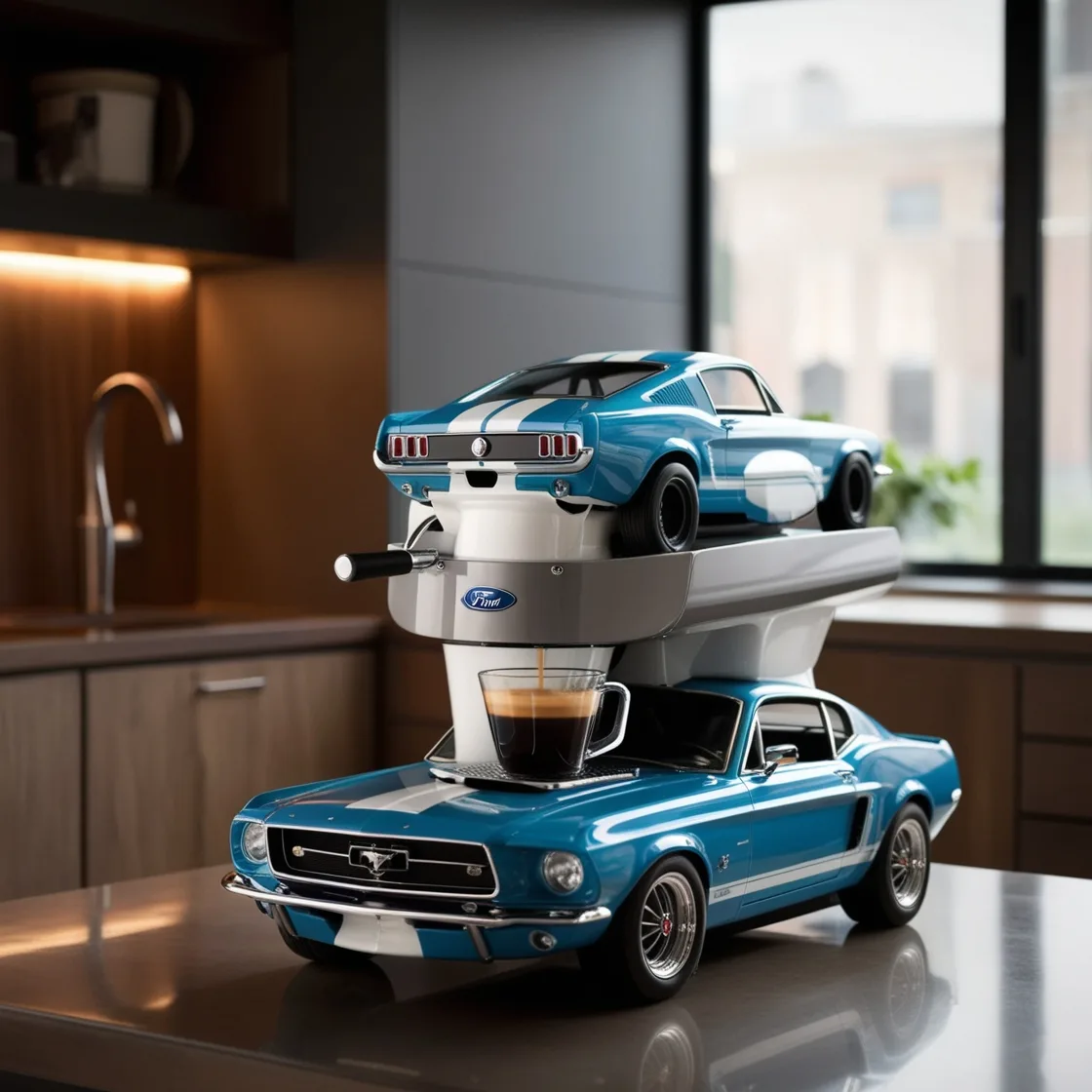 Rev Up Your Morning: The Mustang Inspired Coffee Maker for Car Enthusiasts