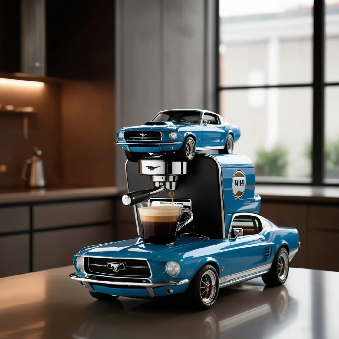 Rev Up Your Morning: The Mustang Inspired Coffee Maker for Car Enthusiasts