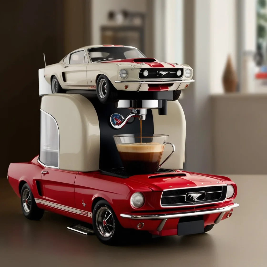 Rev Up Your Morning: The Mustang Inspired Coffee Maker for Car Enthusiasts