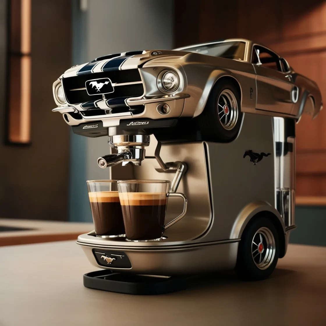 Rev Up Your Morning: The Mustang Inspired Coffee Maker for Car Enthusiasts