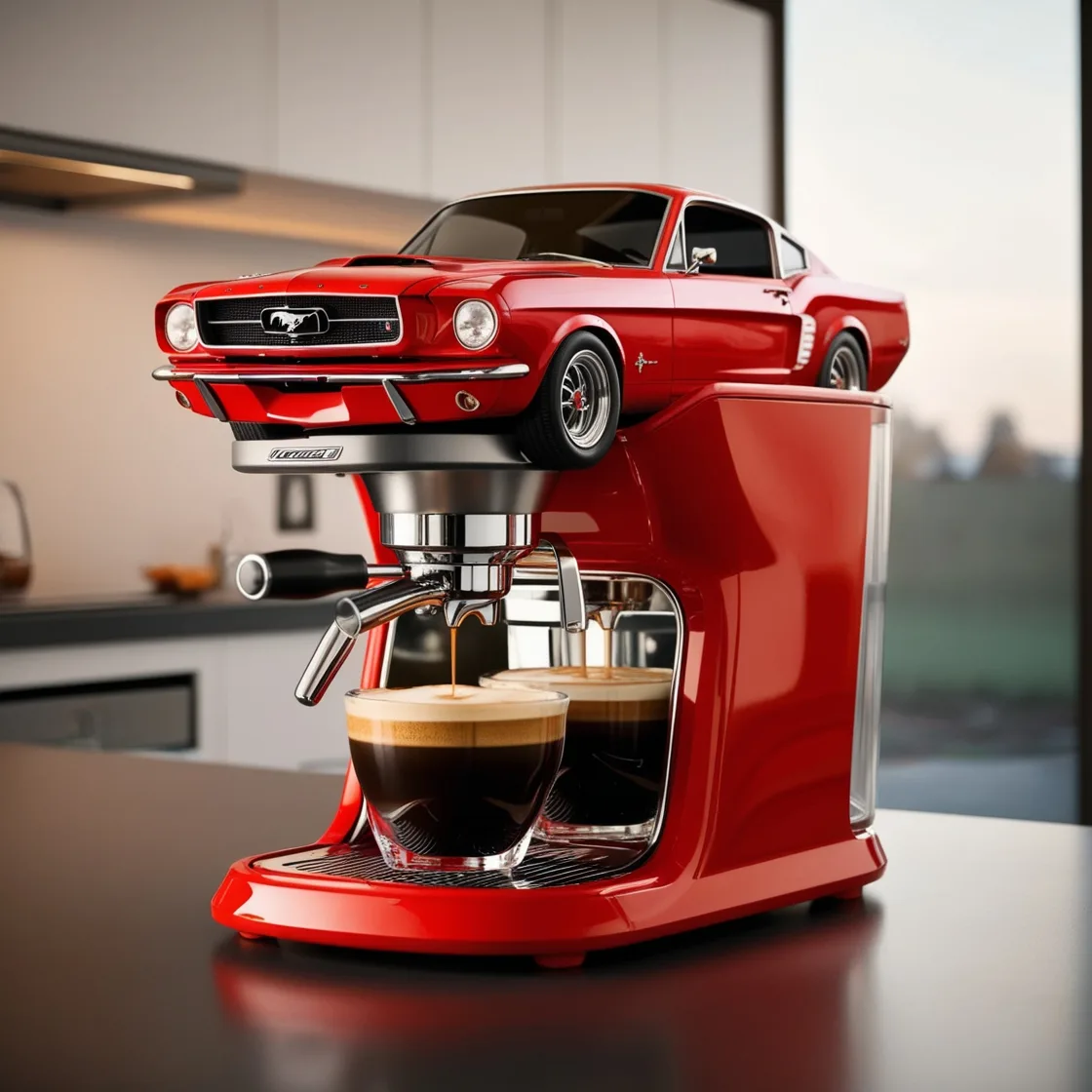 Rev Up Your Morning: The Mustang Inspired Coffee Maker for Car Enthusiasts