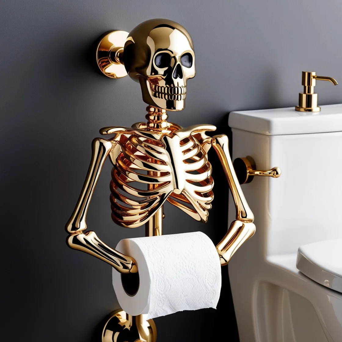 Skeleton-Shaped Toilet Paper Holder: A Spooky and Stylish Bathroom Upgrade