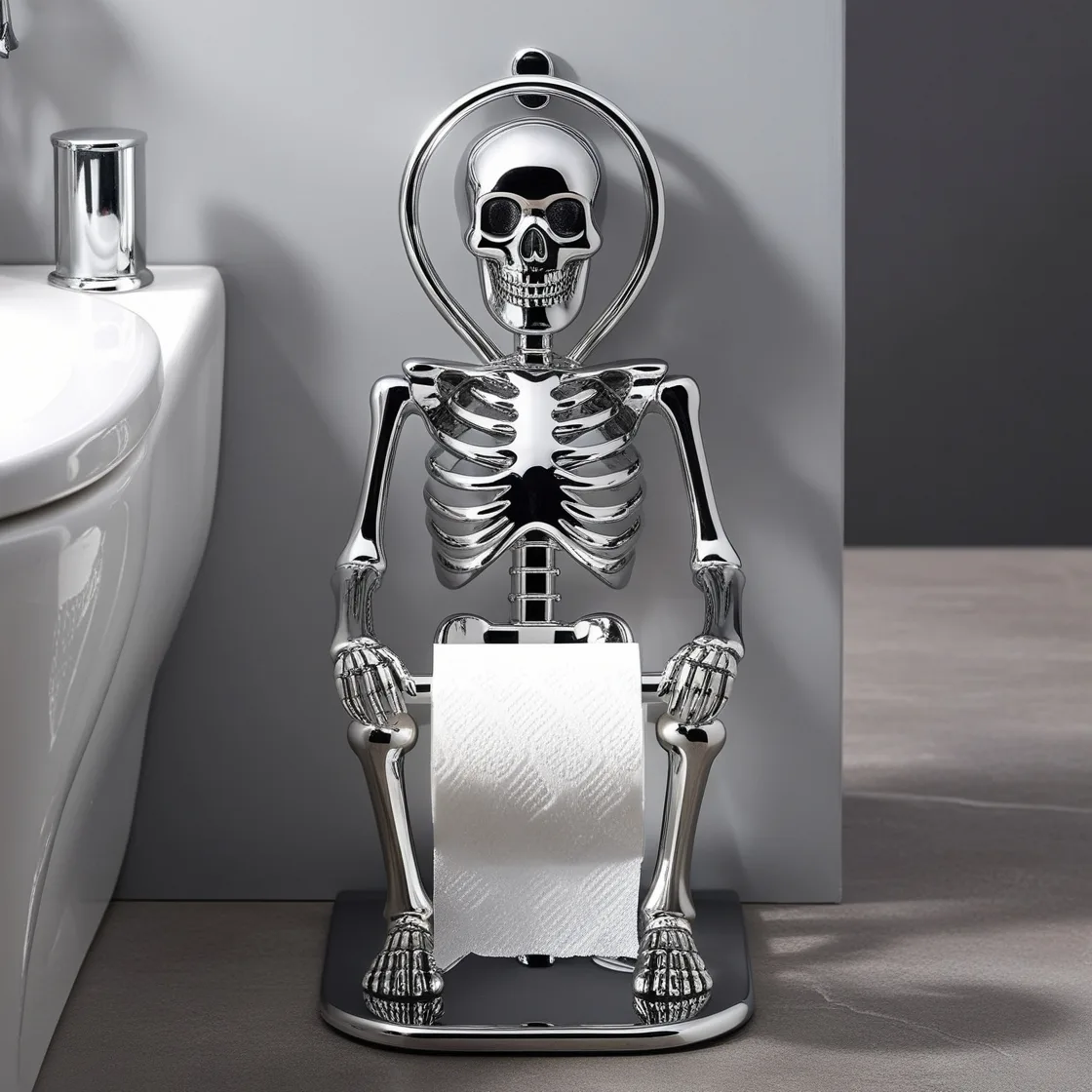 Skeleton-Shaped Toilet Paper Holder: A Spooky and Stylish Bathroom Upgrade