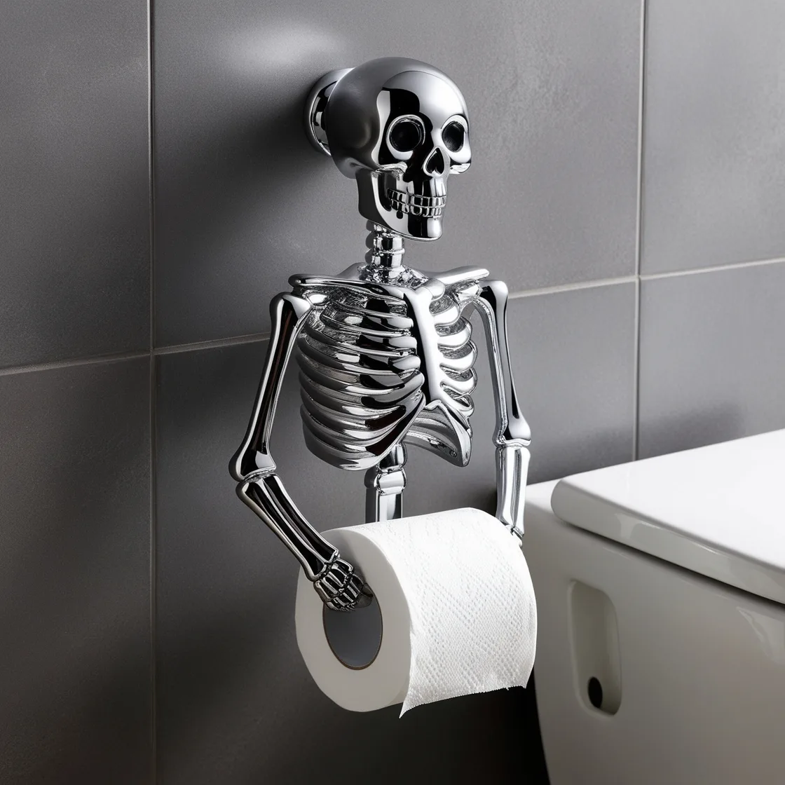 Skeleton-Shaped Toilet Paper Holder: A Spooky and Stylish Bathroom Upgrade