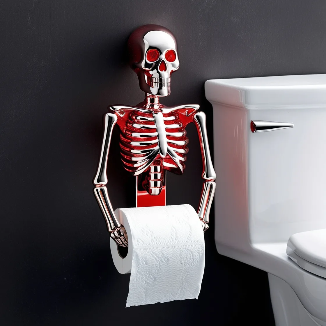 Skeleton-Shaped Toilet Paper Holder: A Spooky and Stylish Bathroom Upgrade