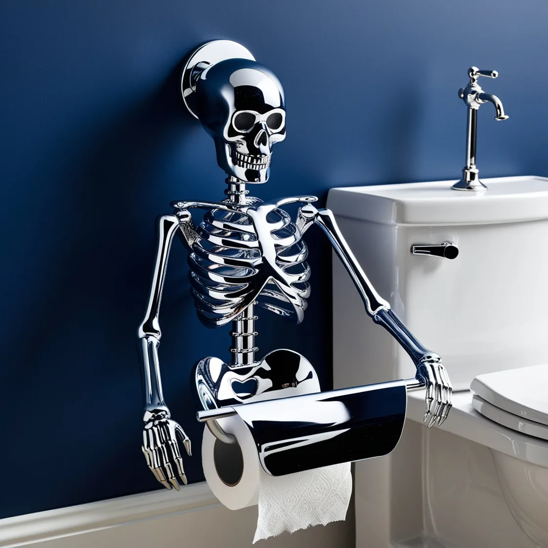 Skeleton-Shaped Toilet Paper Holder: A Spooky and Stylish Bathroom Upgrade