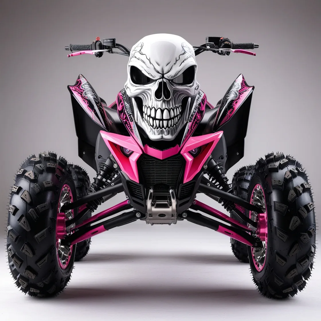 Unleash Your Bold Side: Experience the Thrill of a Skull-Themed Electric Quad Bike