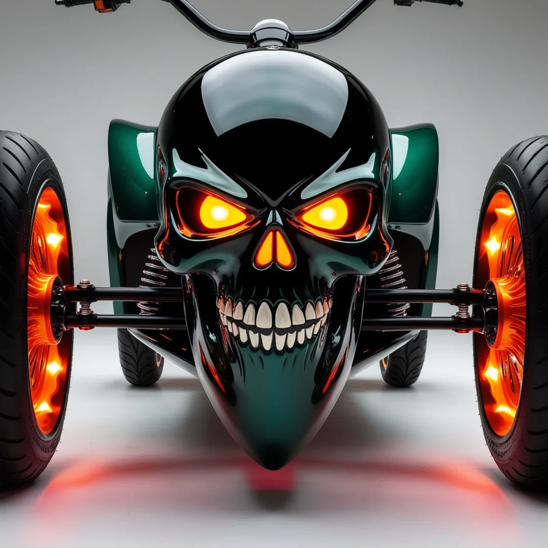 Rev Up Your Style: Unleash the Skull-Themed Lawn Mower for a Bold Yard Transformation