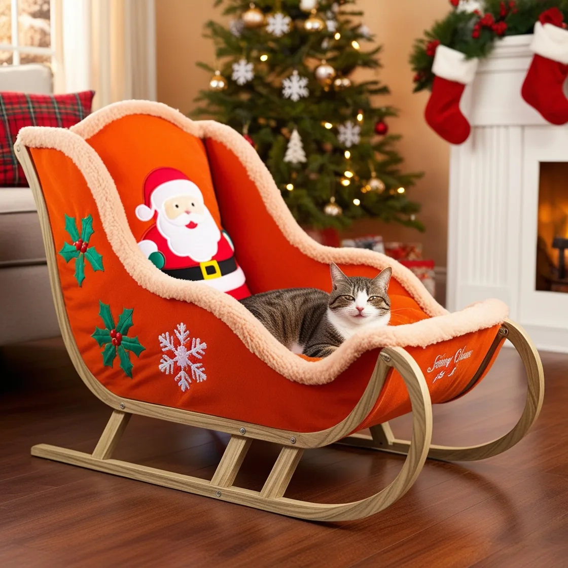 Sleigh Cat Beds: Cozy Comfort with a Touch of Winter Charm for Your Feline Friend