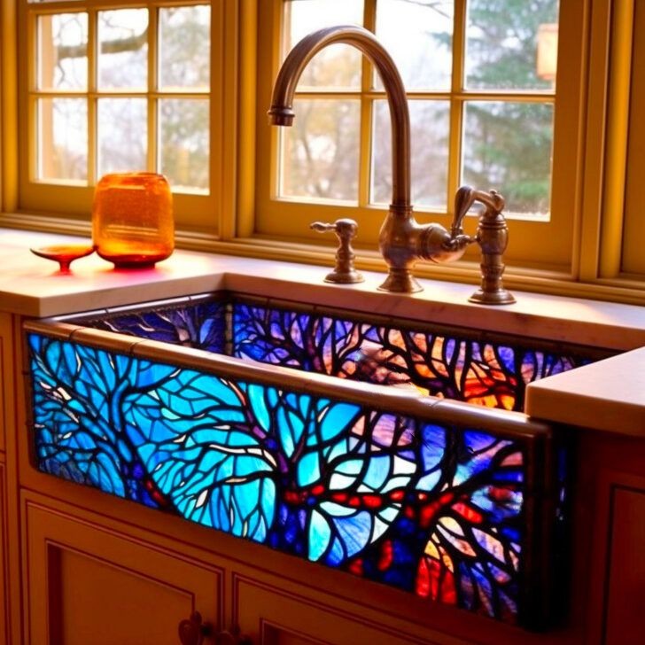 Functional Art: Transform Your Bathroom with Stunning Stained Glass Sinks