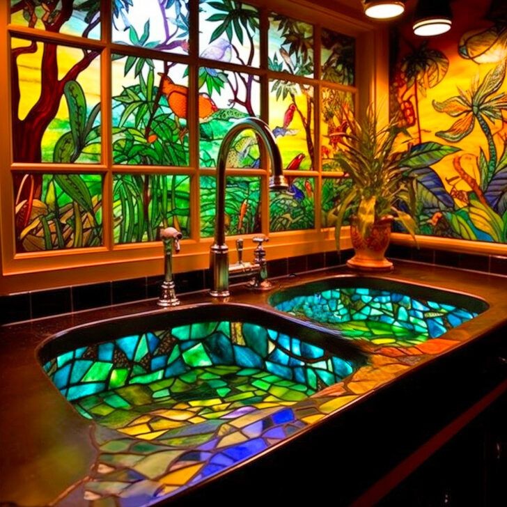 Functional Art: Transform Your Bathroom with Stunning Stained Glass Sinks