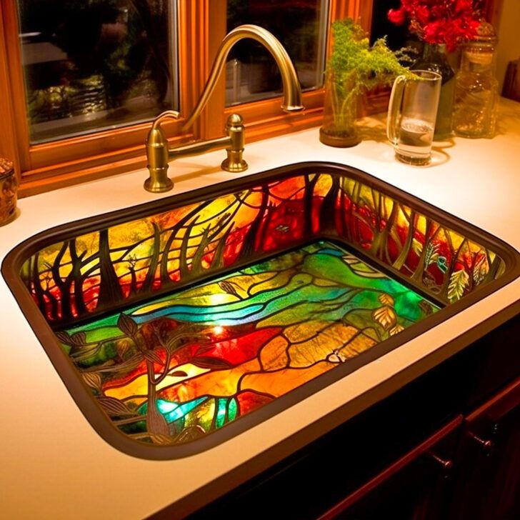 Functional Art: Transform Your Bathroom with Stunning Stained Glass Sinks