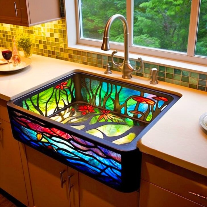 Functional Art: Transform Your Bathroom with Stunning Stained Glass Sinks