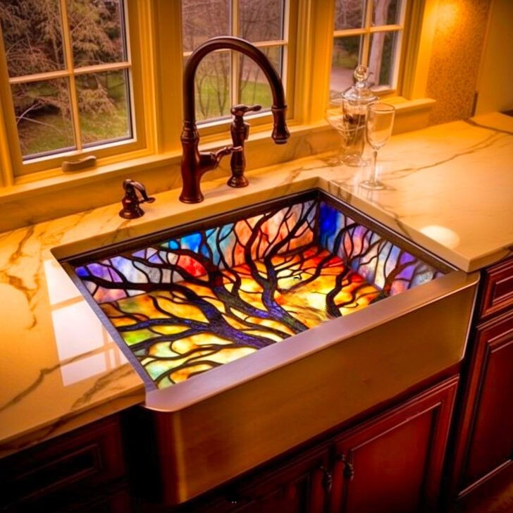 Functional Art: Transform Your Bathroom with Stunning Stained Glass Sinks