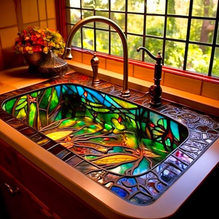 Functional Art: Transform Your Bathroom with Stunning Stained Glass Sinks