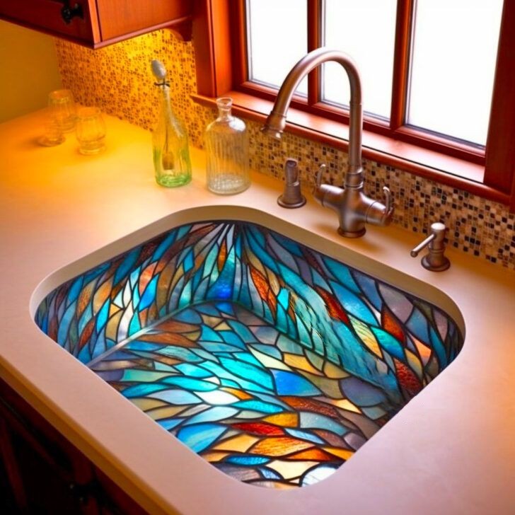 Functional Art: Transform Your Bathroom with Stunning Stained Glass Sinks