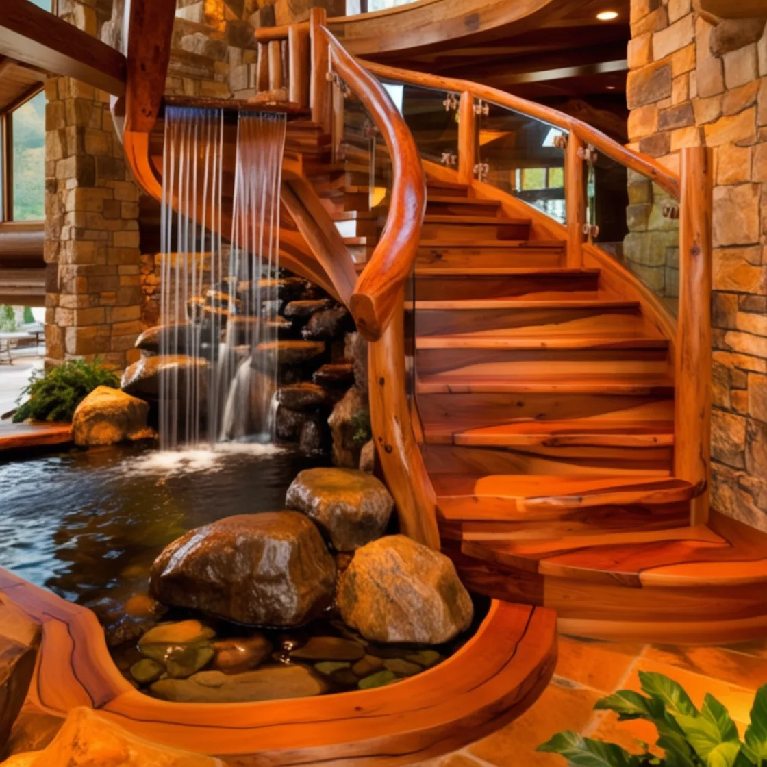 Flowing Elegance: Transform Your Space with a Stunning Waterfall Staircase