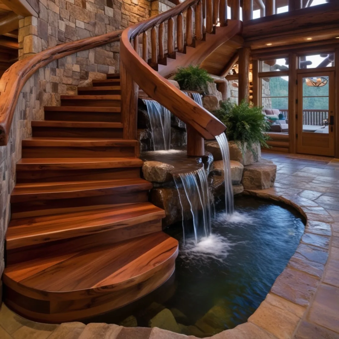 Flowing Elegance: Transform Your Space with a Stunning Waterfall Staircase