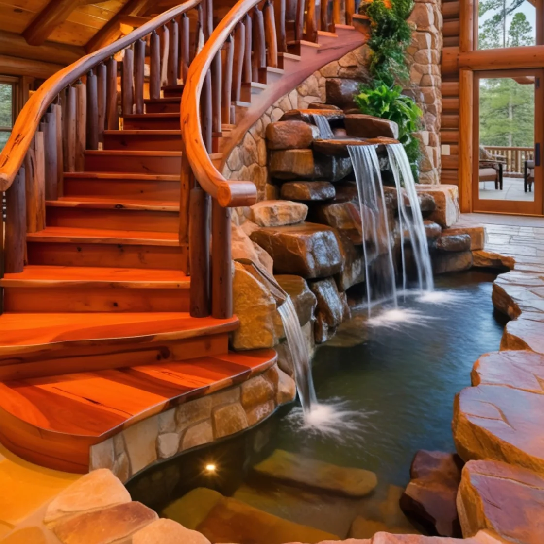 Flowing Elegance: Transform Your Space with a Stunning Waterfall Staircase