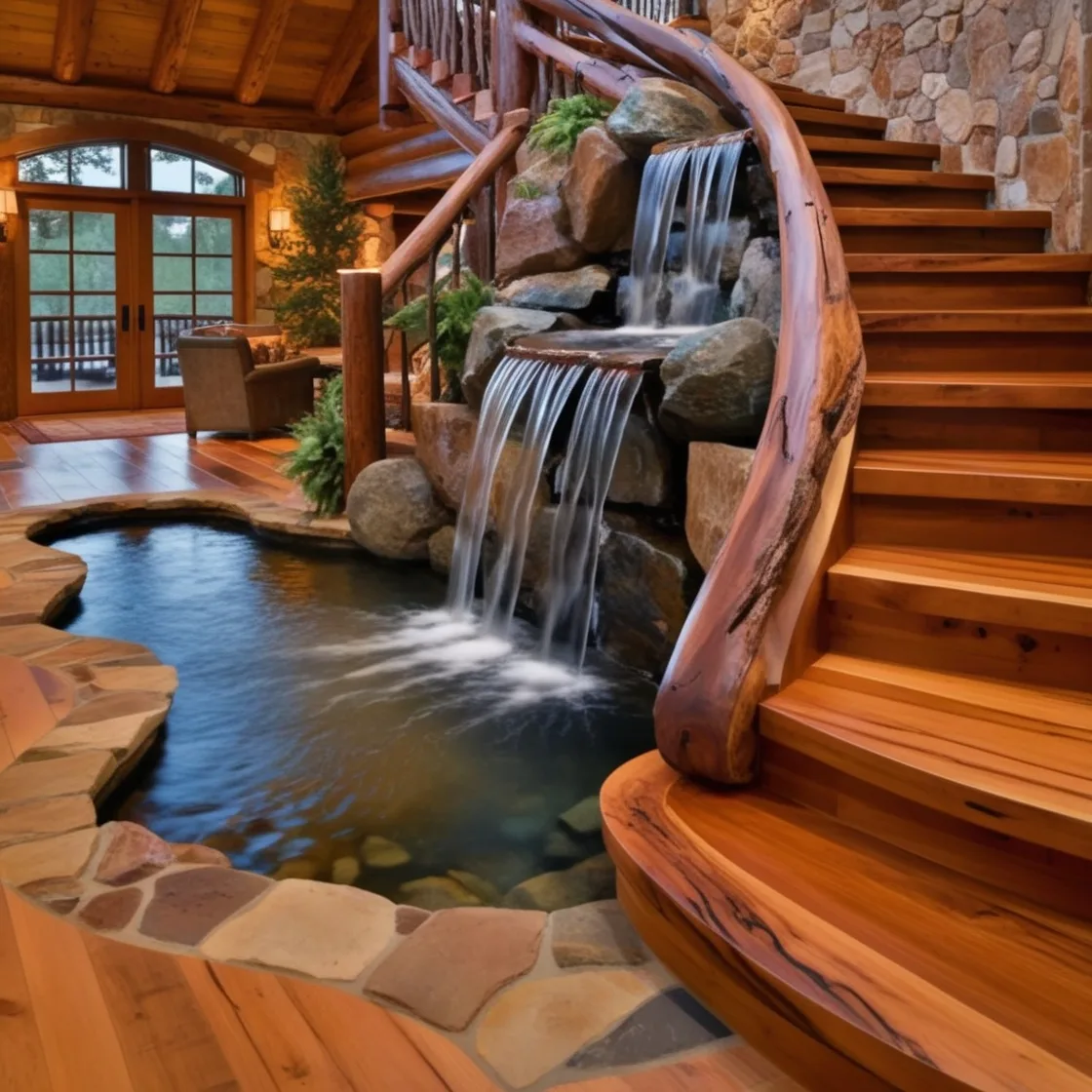 Flowing Elegance: Transform Your Space with a Stunning Waterfall Staircase