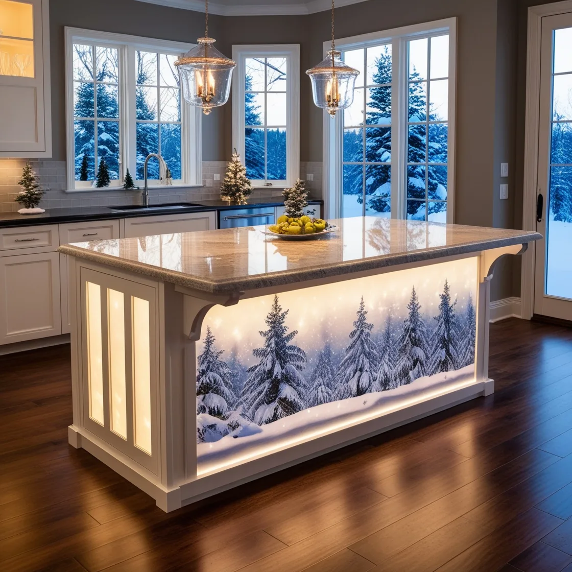 Winter Themed Kitchen Islands: Bringing Cozy Charm to Your Culinary Space