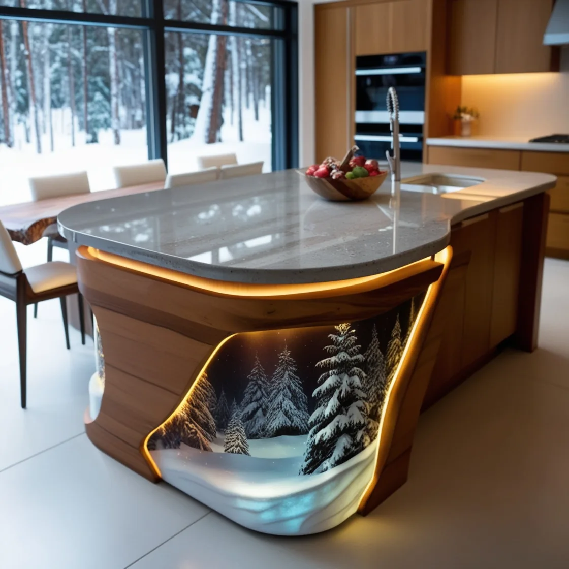 Winter Themed Kitchen Islands: Bringing Cozy Charm to Your Culinary Space