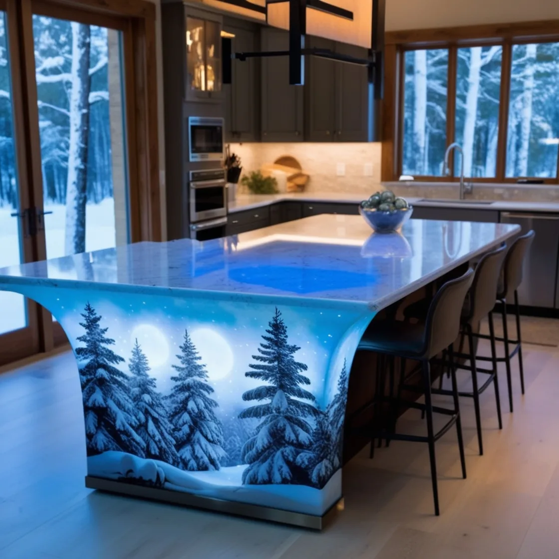 Winter Themed Kitchen Islands: Bringing Cozy Charm to Your Culinary Space