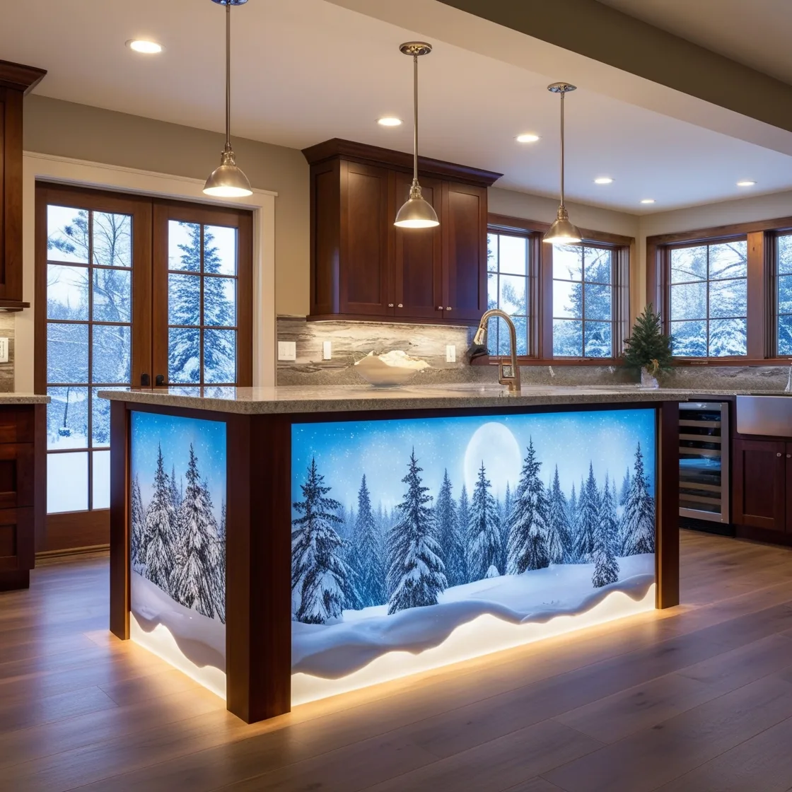 Winter Themed Kitchen Islands: Bringing Cozy Charm to Your Culinary Space