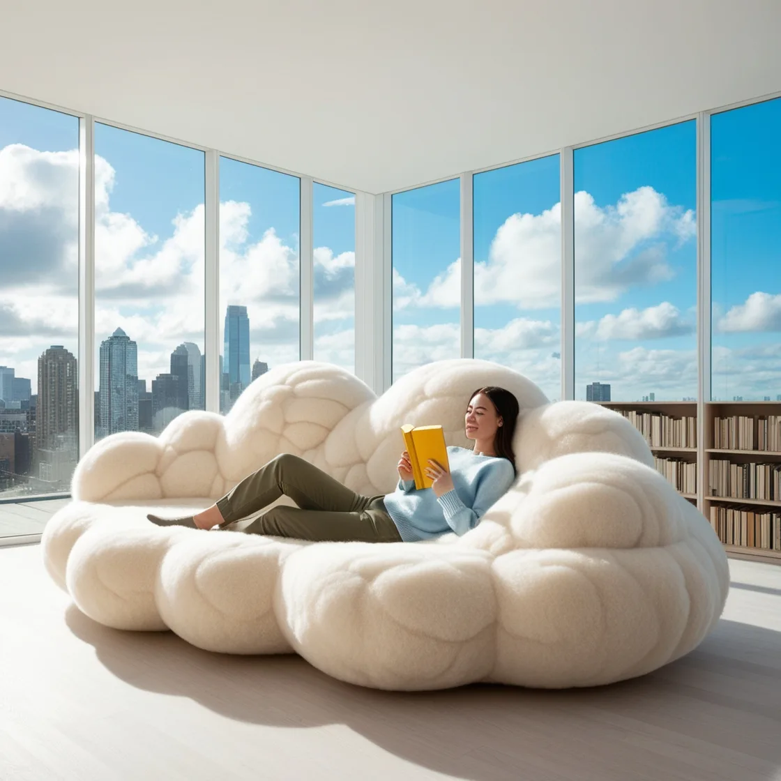 Cloud-Shaped Couch: Transform Your Living Room into a Cozy Dreamscape