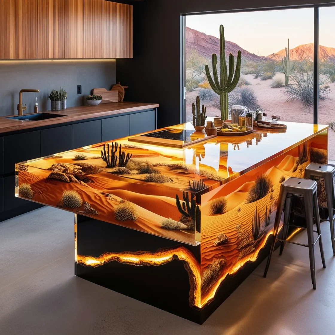 Transform Your Kitchen with Epoxy Active Scene Kitchen Islands