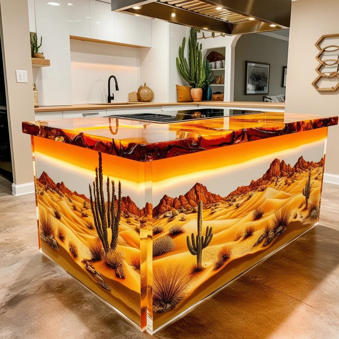 Transform Your Kitchen with Epoxy Active Scene Kitchen Islands