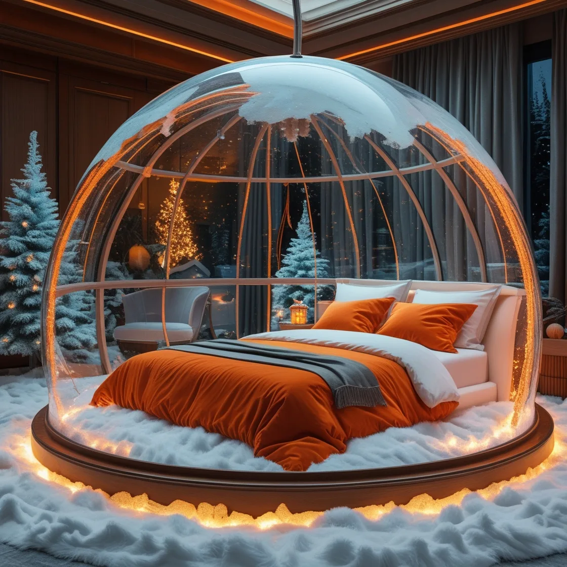 Dream Big with Giant Snow Globe Beds: A Magical Sleeping Experience