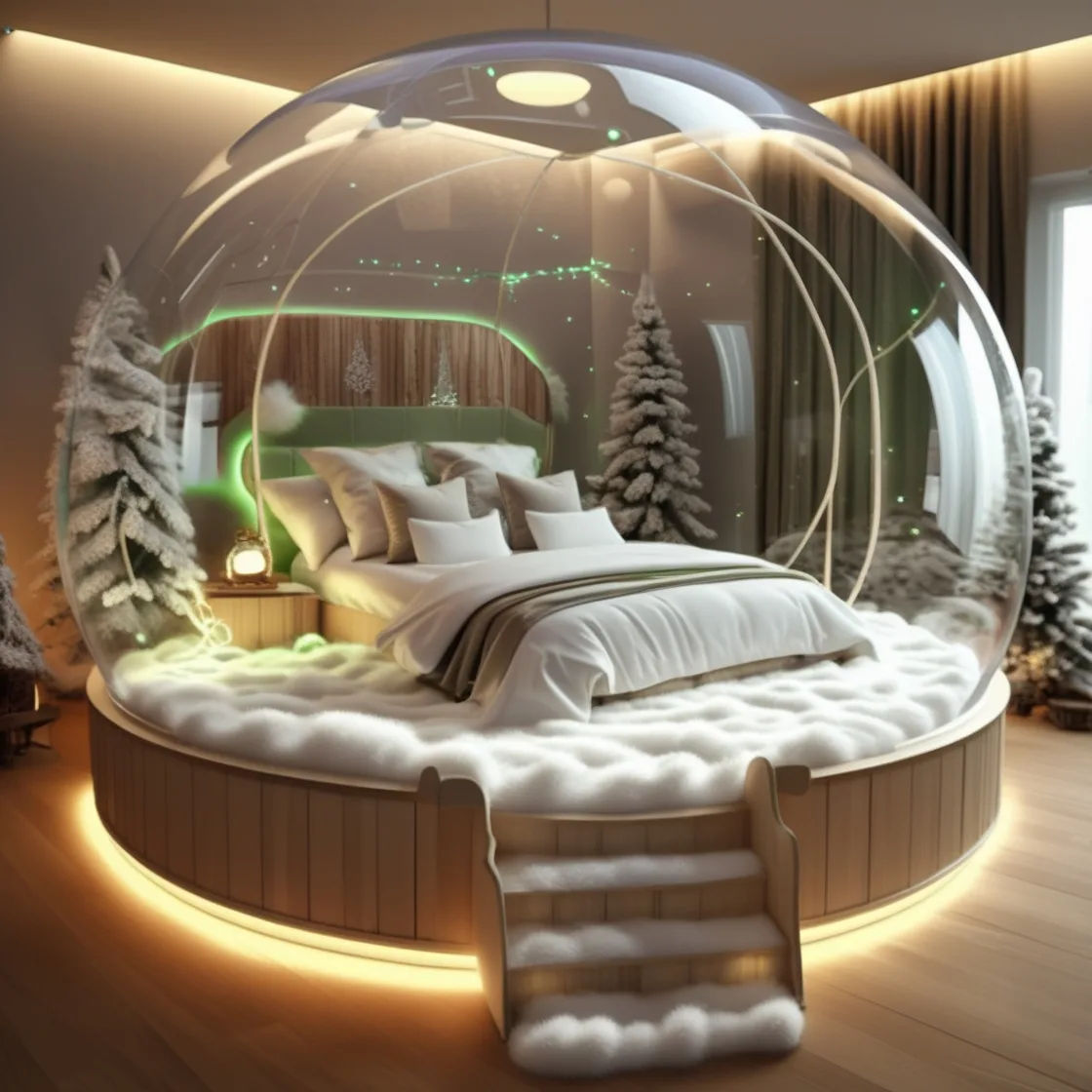 Dream Big with Giant Snow Globe Beds: A Magical Sleeping Experience