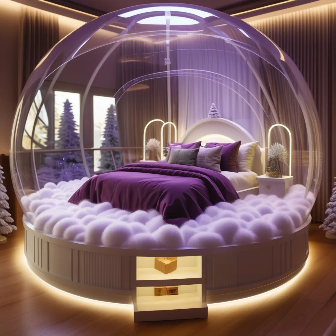 Dream Big with Giant Snow Globe Beds: A Magical Sleeping Experience